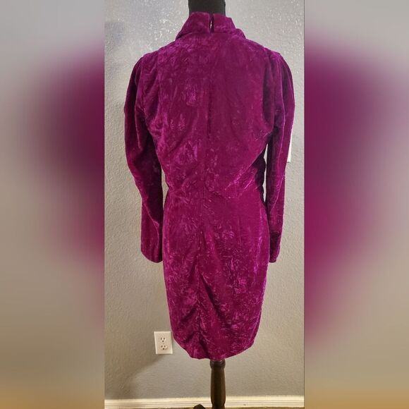 Shoshanna Dakota Draped Velvet Mini Dress Purple Women’s Size 6 - Picture 11 of 16